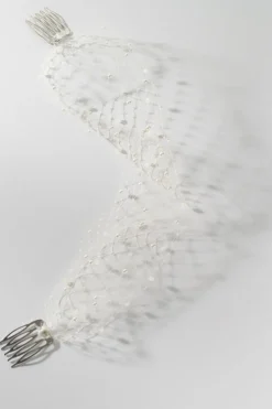 Birdcage Schleier mit Perlen