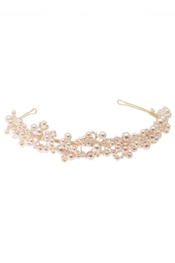 Braut Diadem mit rosafarbenen Perlen