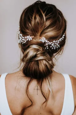 Braut Haarklammer, Haarschmuck mit Opalsteinen