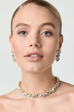 Braut Ohrstecker mit Strass-Herzchen