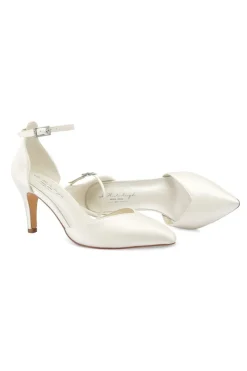 Braut Pumps mit funkelndem Riemen – Marielle Ivory Satin | G.Westerleigh