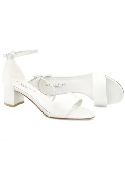 Brautsandalen mit Perlen – Beatrice Ivory Satin | G.Westerleigh
