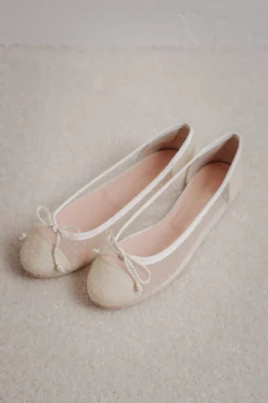 Brautschuh mit Tupfen - Marilyn Daphne Perla rund Pretty Ballerinas