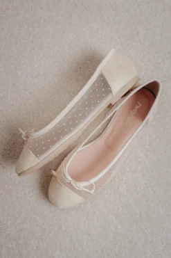 Brautschuh mit Tupfen - Marilyn Daphne Perla rund Pretty Ballerinas