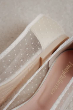 Brautschuh mit Tupfen - Marilyn Daphne Perla rund Pretty Ballerinas