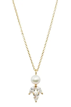 Elegante Braut Halskette mit Kristallen und Perle - Simply Delightful