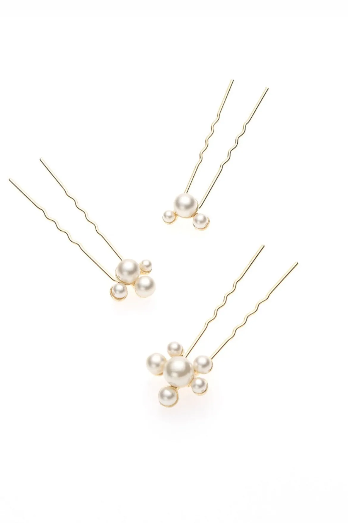 3-er Set Perlen-Haarpins