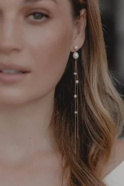 Extra-lange Perlen-Ohrhänger – Gabriella