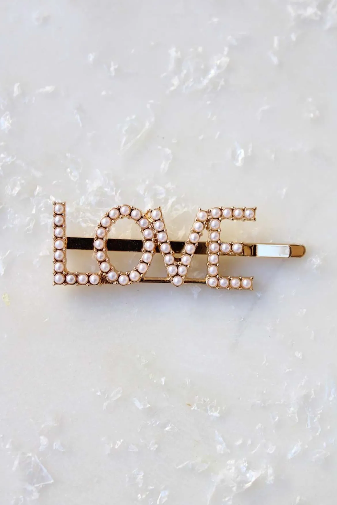 Haarspange mit Perlen-Pavé-Fassung "Love"