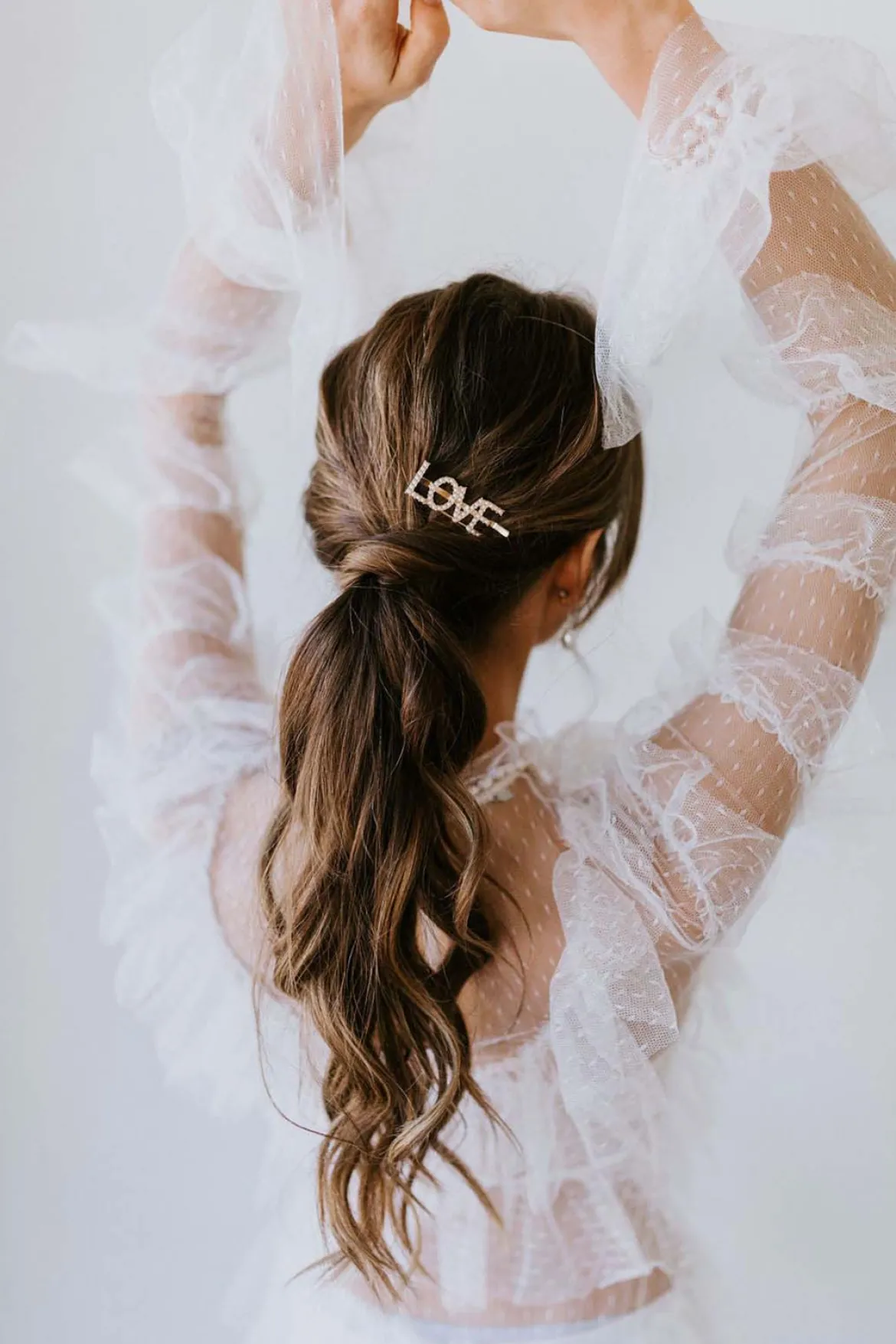Haarspange mit Perlen-Pavé-Fassung "Love"