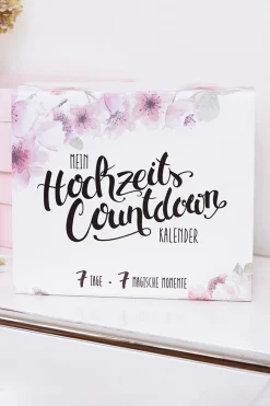Hochzeits-Countdown-Kalender™ mit Gold-Armband und Schlafmaske