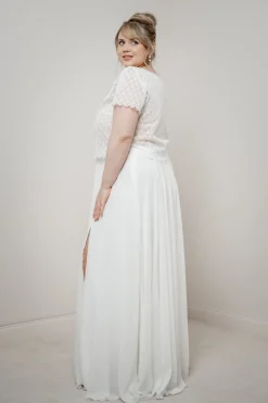 Kurzarm-Braut Top – Fanie noni Curvy