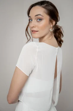 Kurzarm-Braut Top aus Chiffon – Lani noni