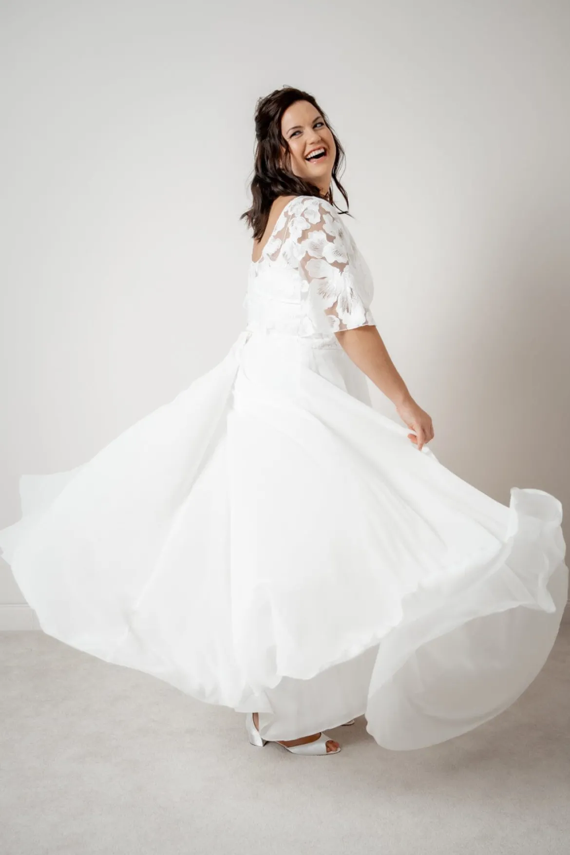 Langer Braut Rock aus Chiffon – Isla noni Curvy
