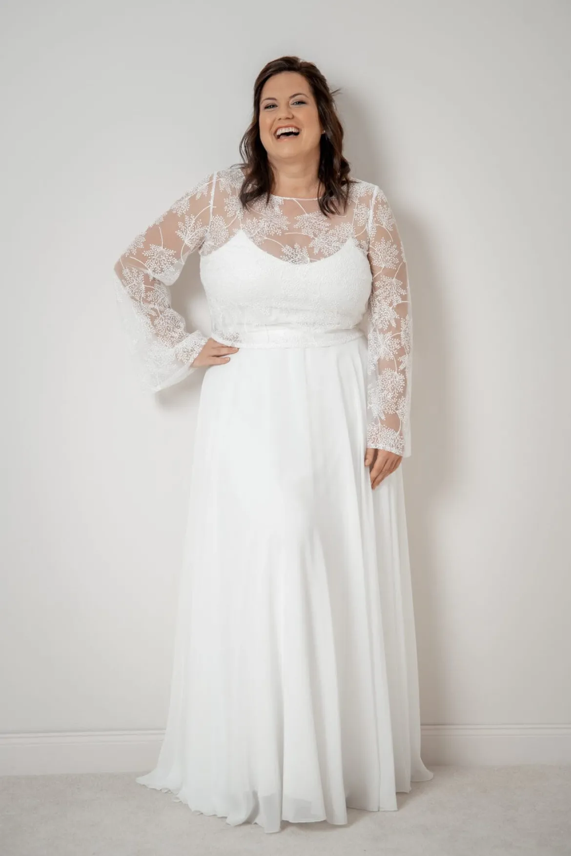Langer Braut Rock aus Chiffon – Isla noni Curvy