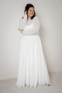 Langer Braut Rock aus Chiffon – Isla noni Curvy