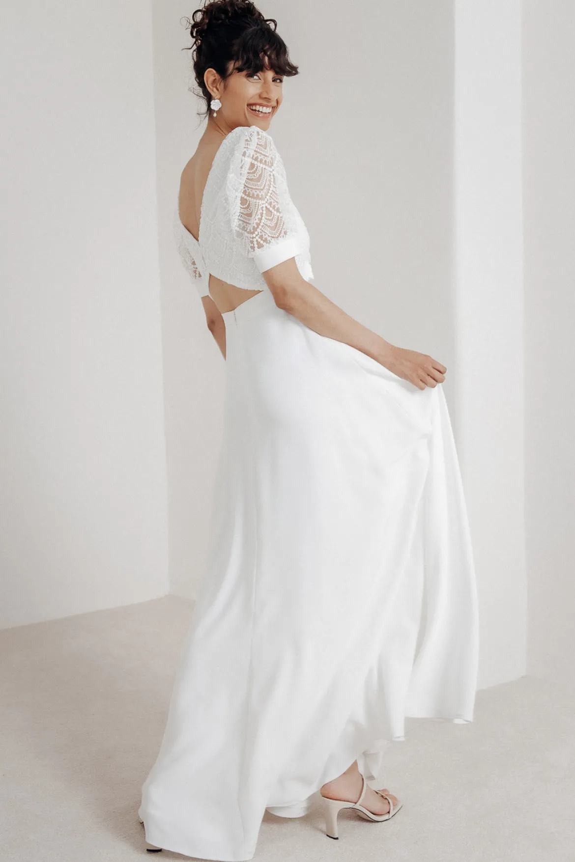 Maxi-Braut Rock mit Schlitz – Lunamae noni
