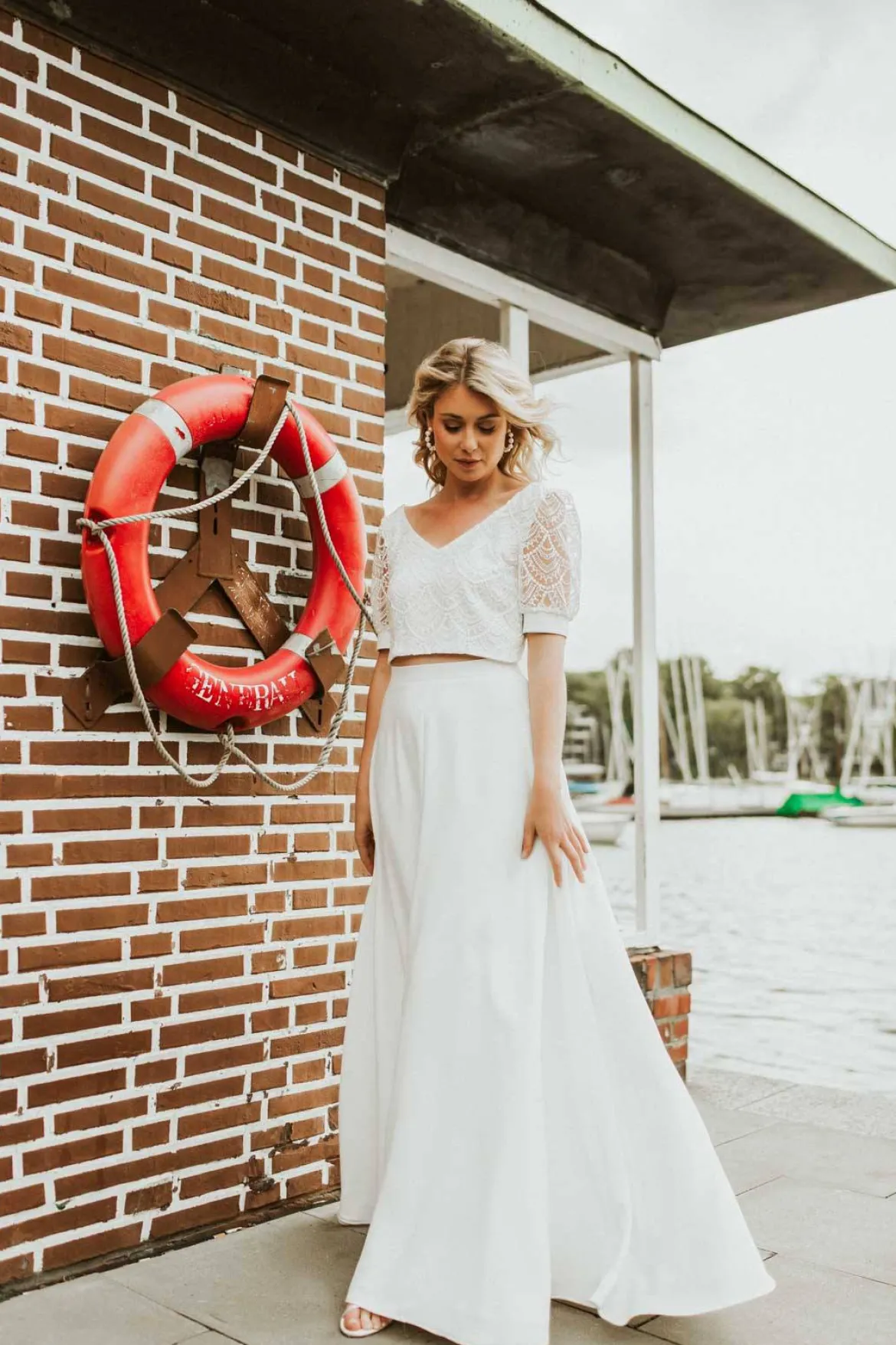 Maxi-Braut Rock mit Schlitz – Lunamae noni
