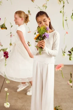 Mädchenhose in Ivory aus Crepe
