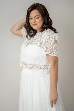 Plus Size Braut Top aus Blätterspitze – Aza noni Curvy