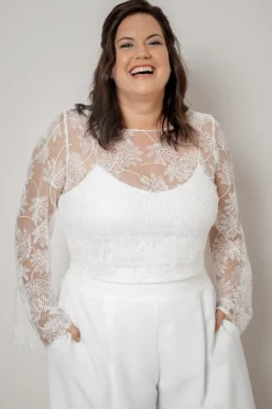 Plus Size Braut Top mit Trompetenärmeln – Safi noni Curvy
