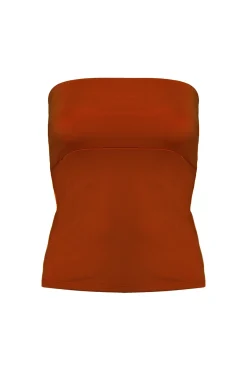 Rostrotes Tube-Top – Long Jersey Bandeau Rust Twobirds
