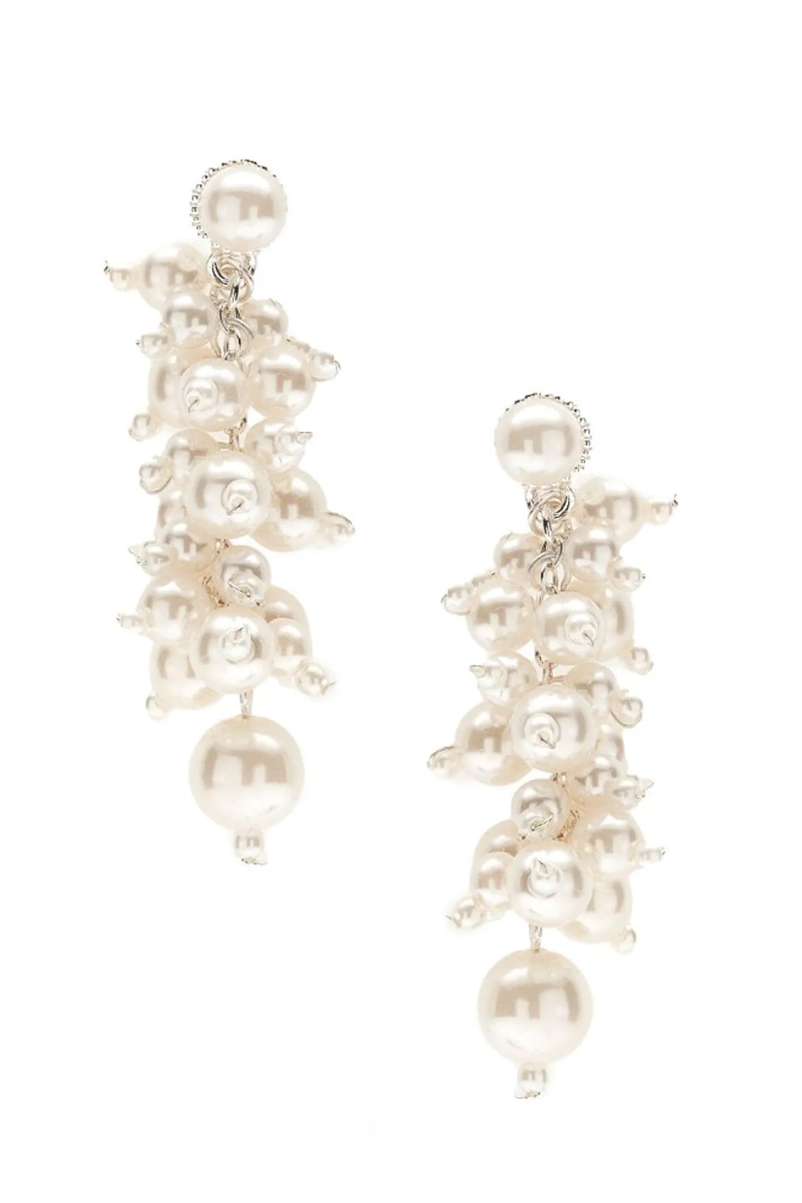 Schimmernde Perlen-Ohrhänger in Ivory