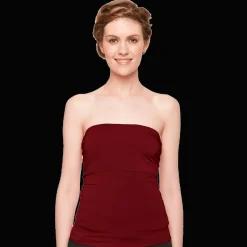 Schulterfreies Unterziehtop – Long Jersey Bandeau Burgundy Twobirds