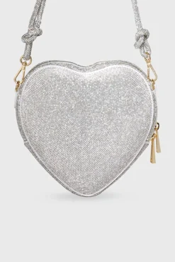 Tasche mit Glitzer-Riemen – Big Heart Bag Crystal Silver | Weat
