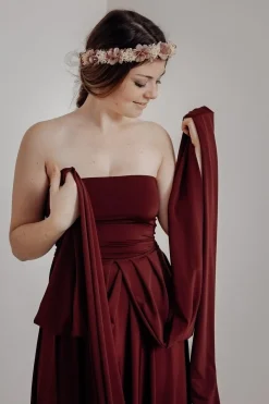 Tube-Top in Weinrot – Long Jersey Bandeau Bordeaux Twobirds